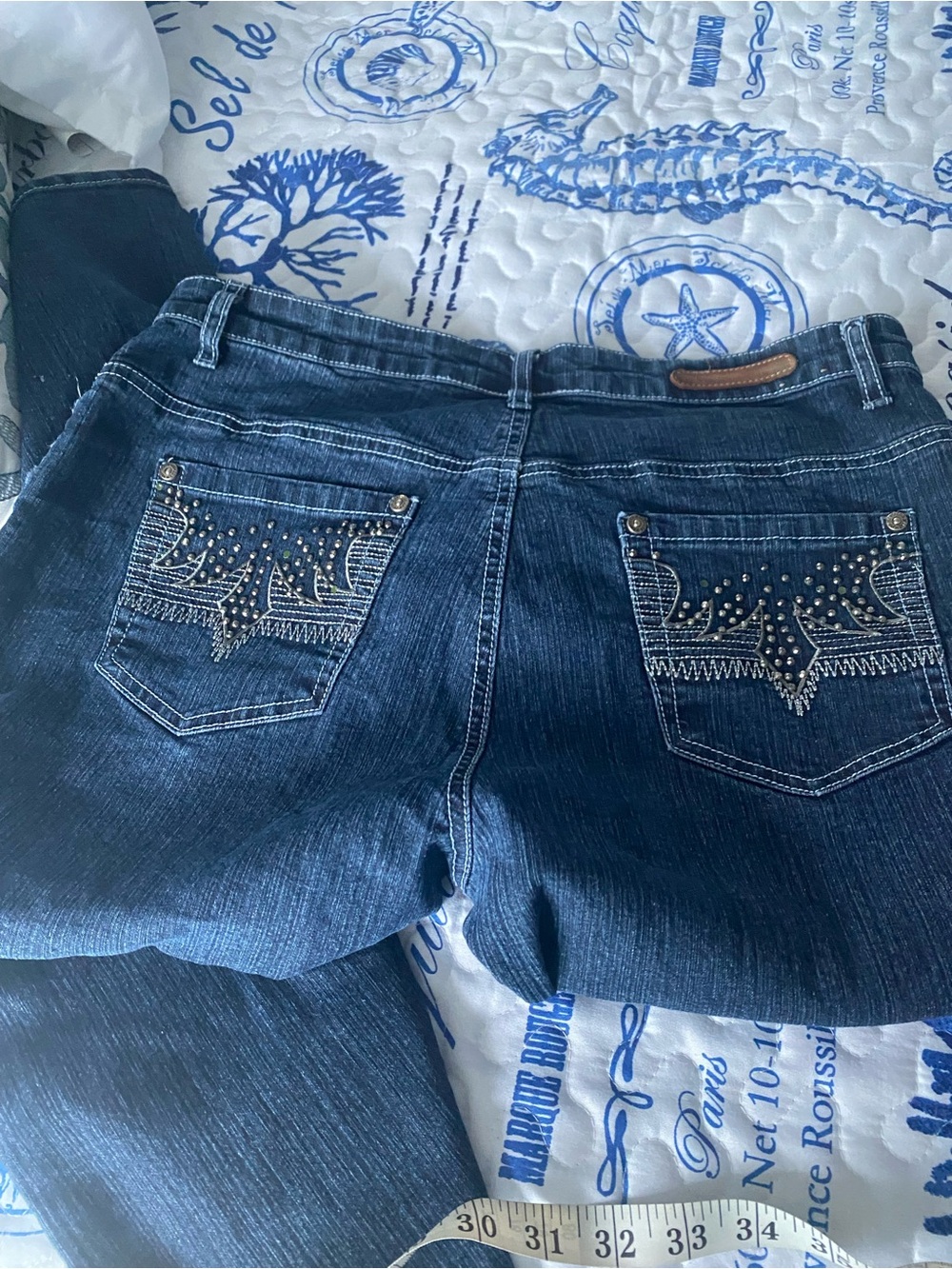 COS Dark Blue Boot Cut Jeans with Studded Back Pockets